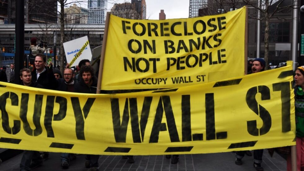 Demonstracja pod siedzibą Bank of America, 2012 r.