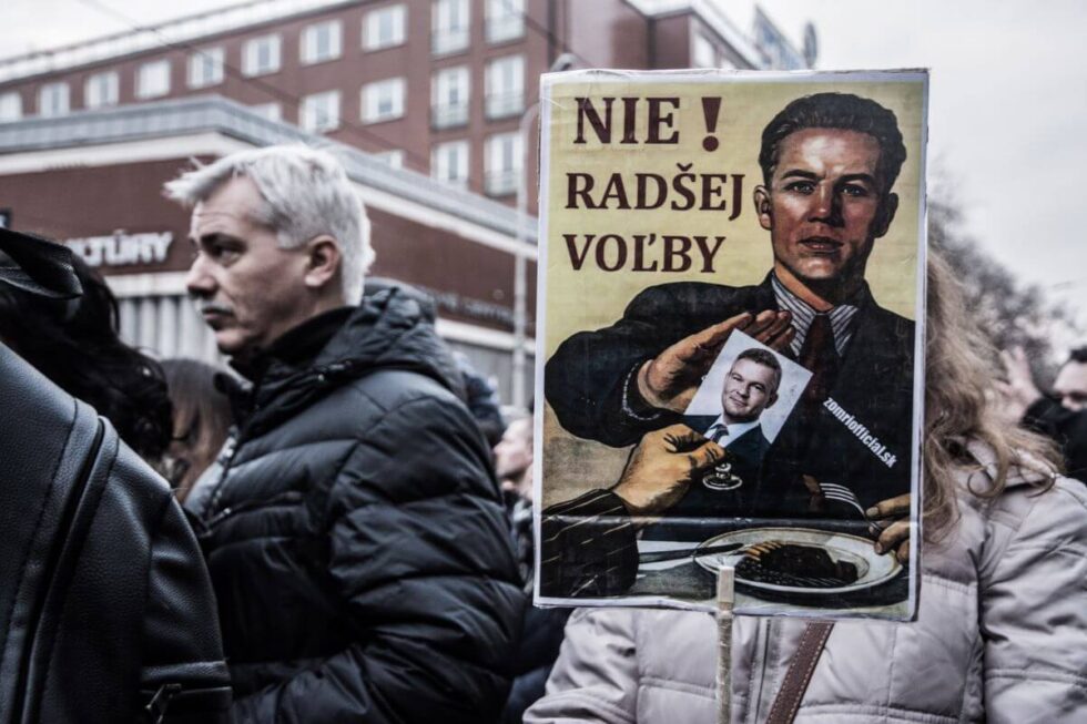 Reportaż z protestów w Bratysławie, 2018 rok. Fot. Saša Uhlová