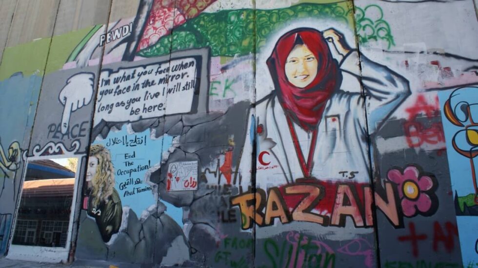 Mural w Betlejem (Zachodni Brzeg). Fot. Dalia Mikulska