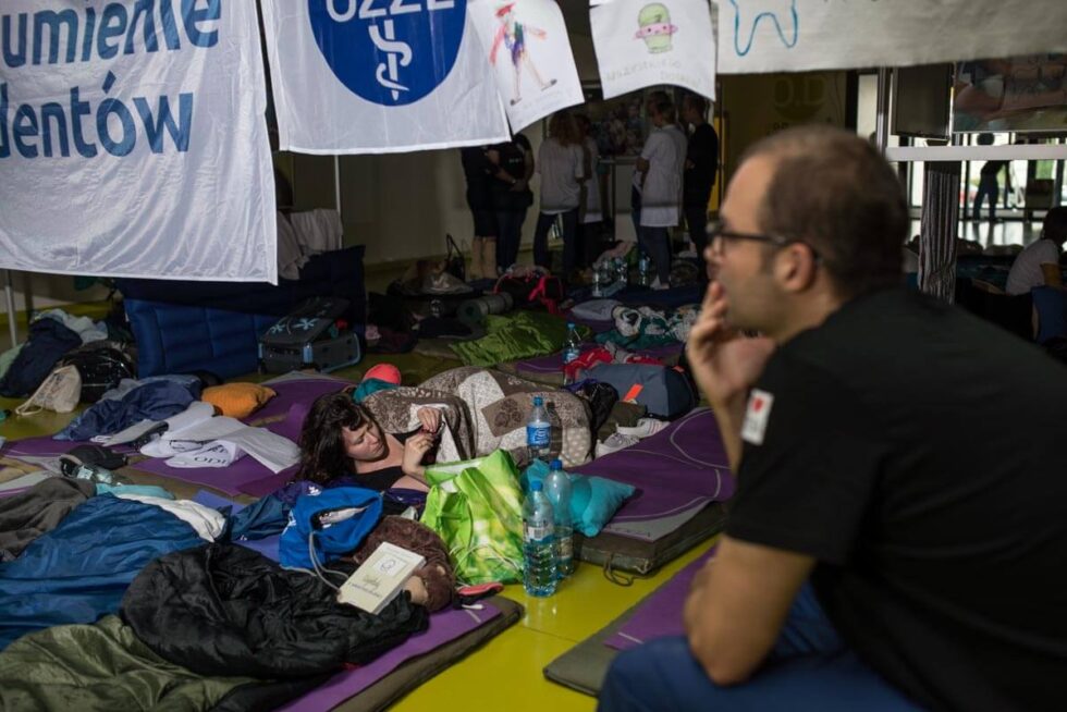 Protest lekarzy rezydentów. Październik 2017. Fot. Jakub Szafrański.