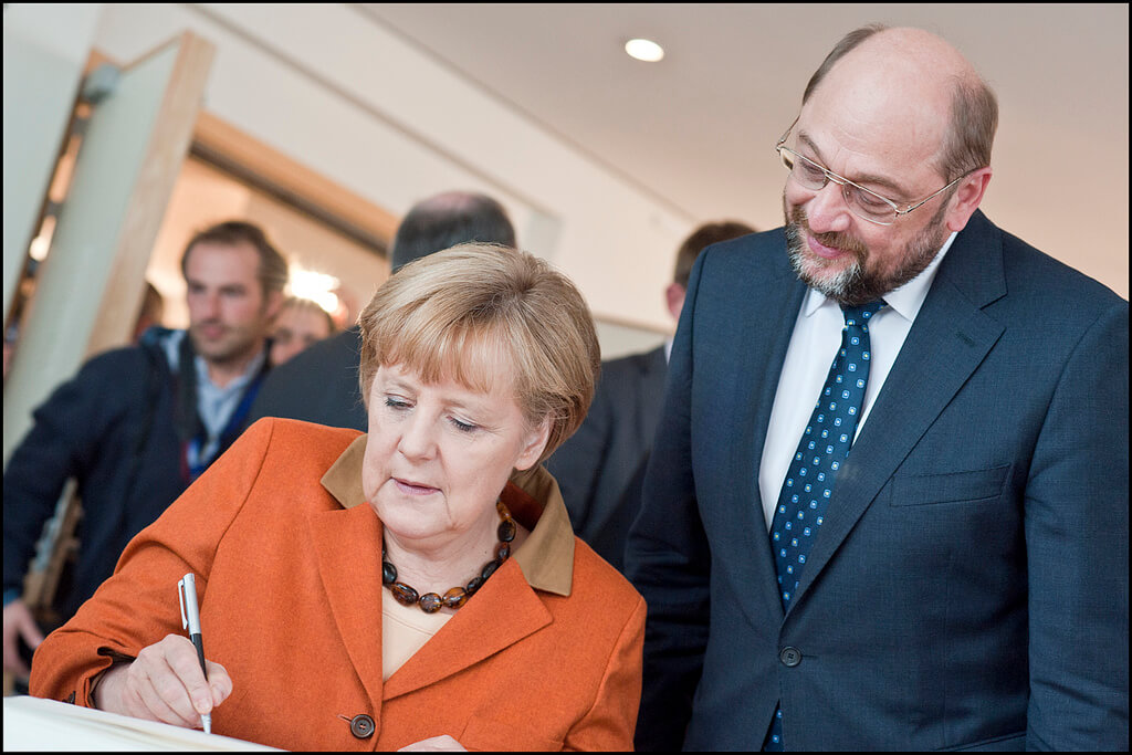 Angela Merkel i Martin Schulz, 2012 rok. Fot. European Parliament, Flickr.com