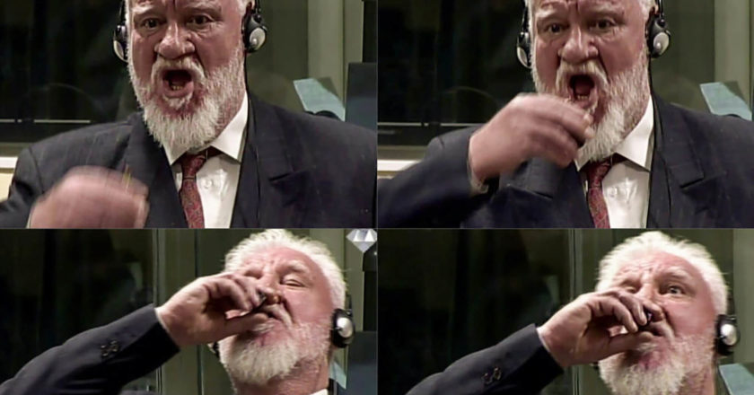 Slobodan Praljak Slobodan Praljak zażył truciznę przed trybunałem w Hadze. Fot. YouTube.com