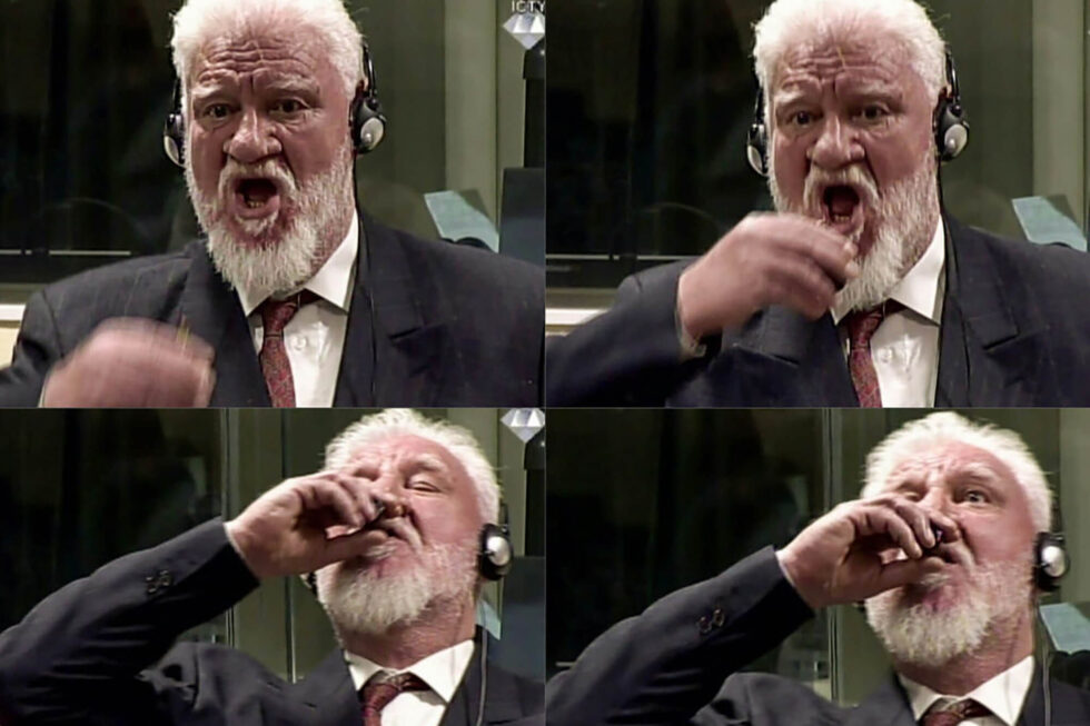 Slobodan Praljak Slobodan Praljak zażył truciznę przed trybunałem w Hadze. Fot. YouTube.com