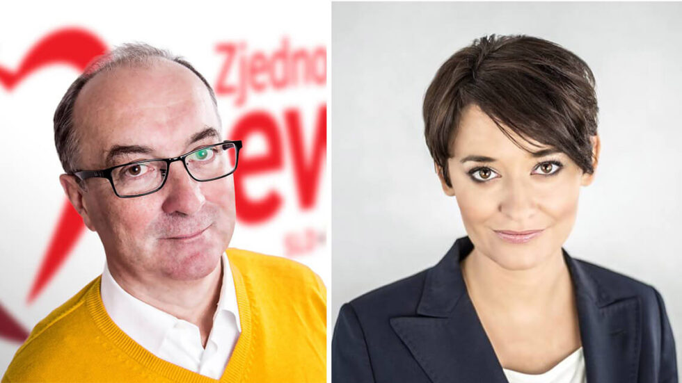 Włodzimierz Czarzasty, przewodniczący SLD i Anna-Maria Żukowska, rzeczniczka prasowa partii. Fot. Facebook.com