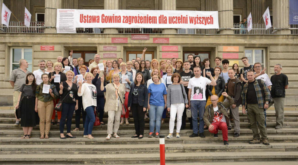 Protest na Uniwersytecie w Białymstoku. Fot. FB Kamil Mrozowicz