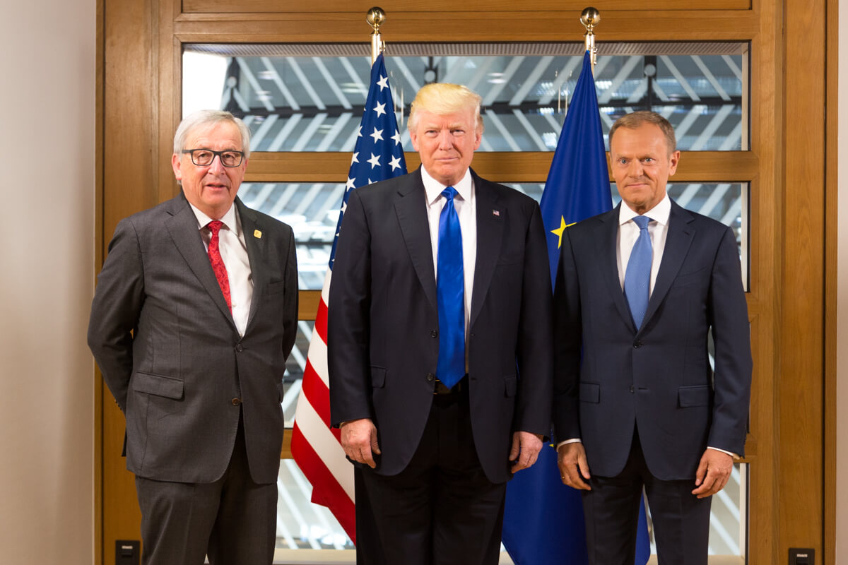 Jean-Claude Juncker, Donald Trump i Donald Tusk.