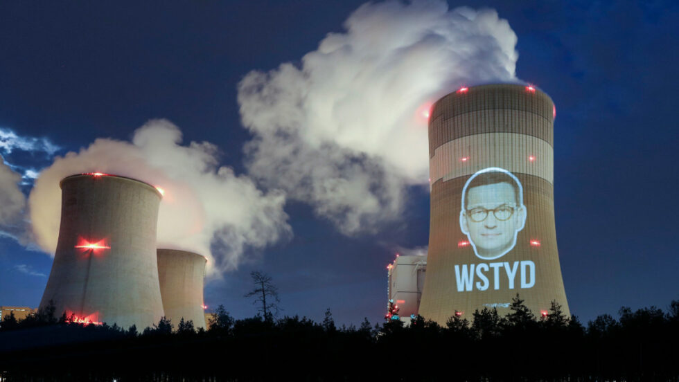 Akcja Greenpeace w Bełchatowie. Fot. Rafał Milach