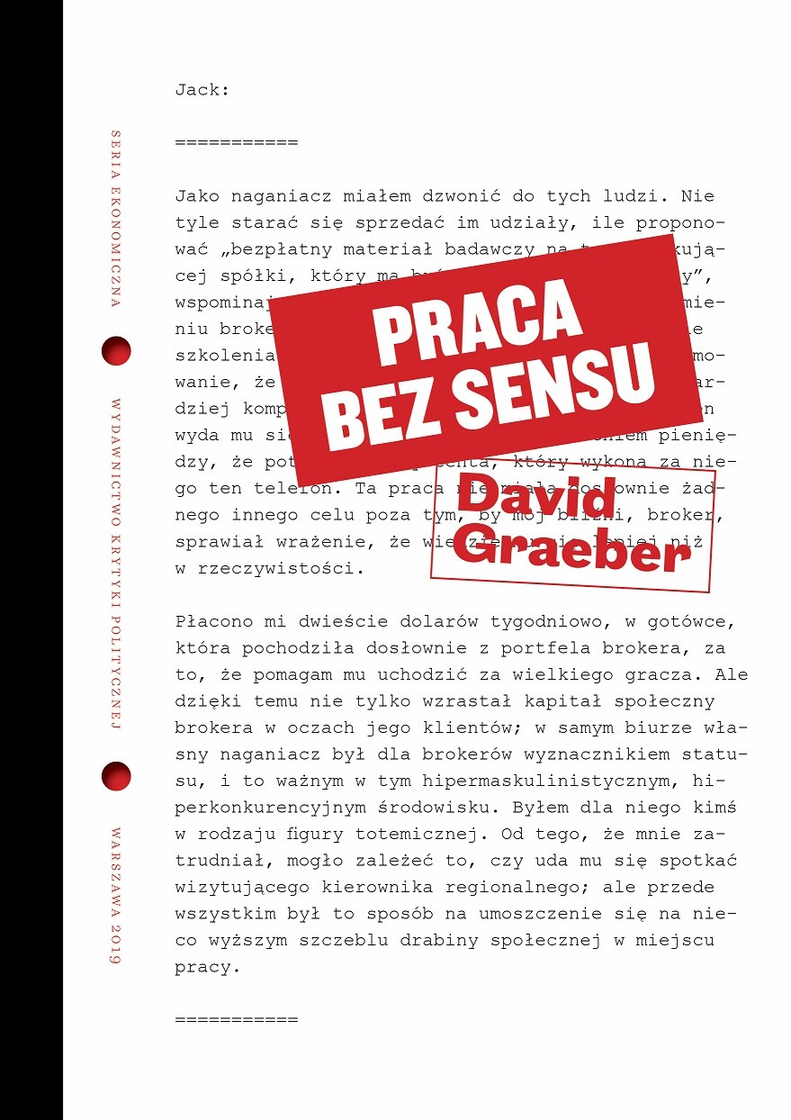 David Graeber: Praca bez sensu. Teoria