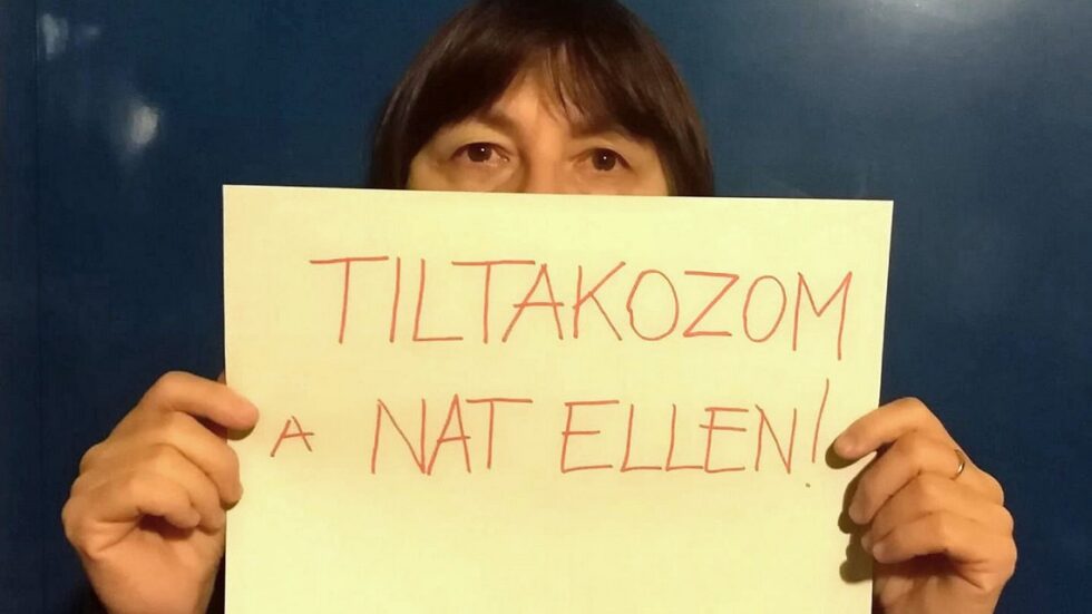 Protest węgierskich nauczycielek. Fot. facebook/PDSZ