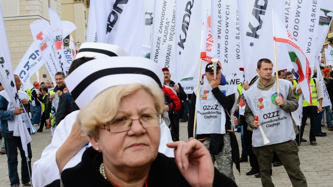 Działaczki Forum Związków Zawodowych. Fot. Jakub Szafrański