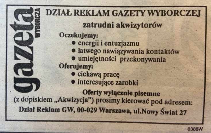 ogłoszenie o pracę