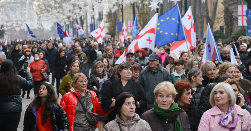 Prounijna demonstracja na ulicach Tibilisi. Fot. Jelger Groeneveld/Flickr.com
