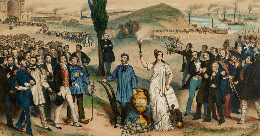 Ustanowienie we Francji w 1848 r. powszechnego prawa wyborczego dla mężczyzn. Obraz Frédéric Sorrieu. Źródło: Wikimedia Commons