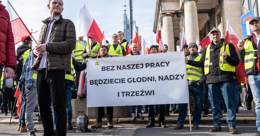 Protest rolników przeciwko ustaleniom Zielonego Ładu. Fot. Jakub Szafrański