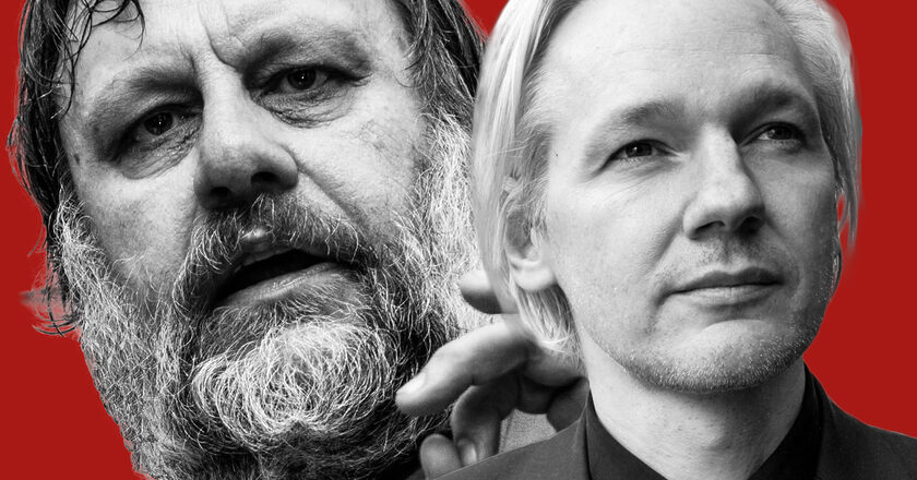 Slavoj Żiżek i Julian Assange. Fot. Espen Moe/Flickr.com, ed. KP
