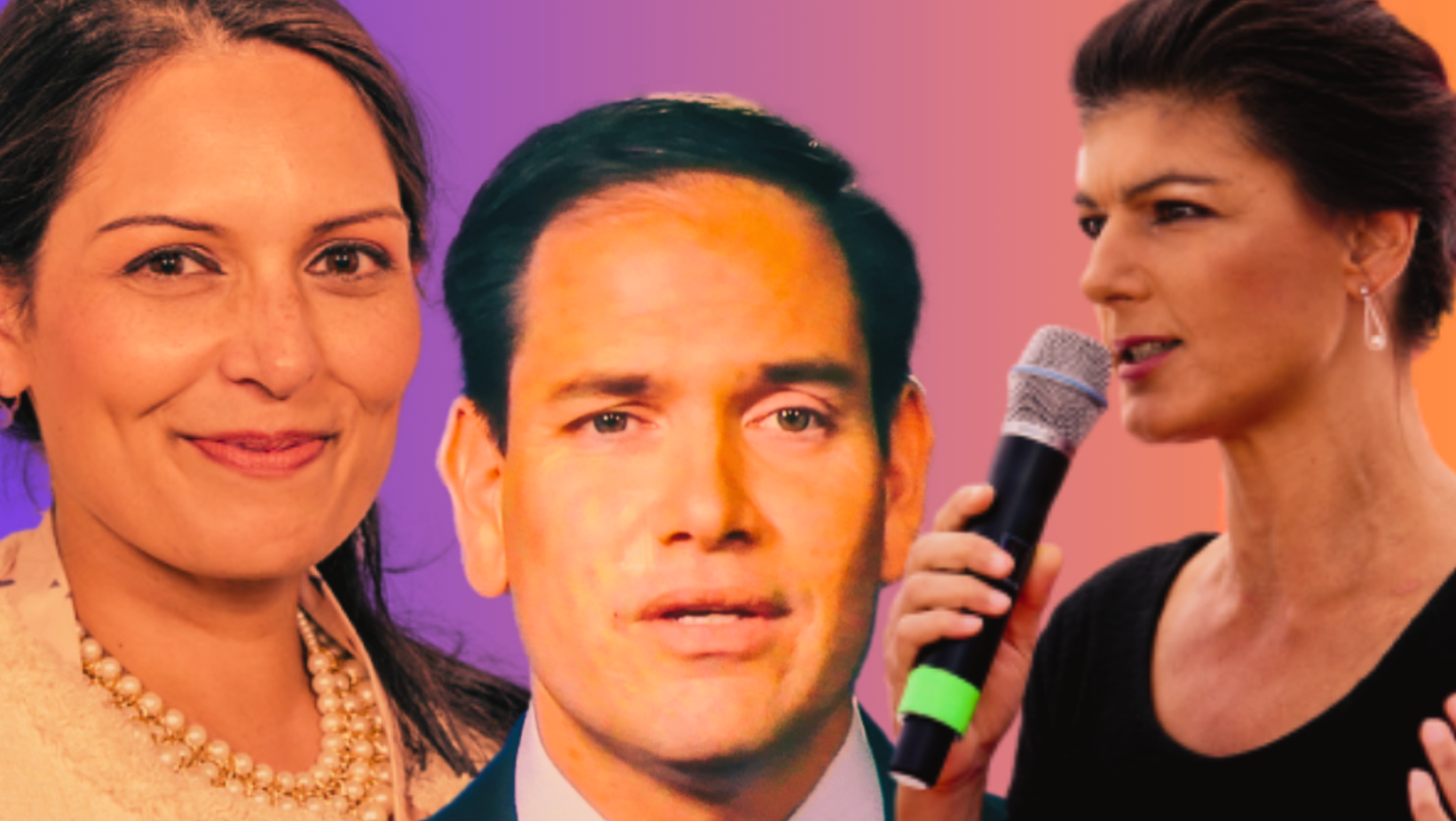Priti Patel; Marco Rubio; Sahra Wagenknecht; Fot. Jay Allen/Crown Copyright; Thomas Hawk/Flickr; Fraktion Die Linke/Bundestag; Ed. KP