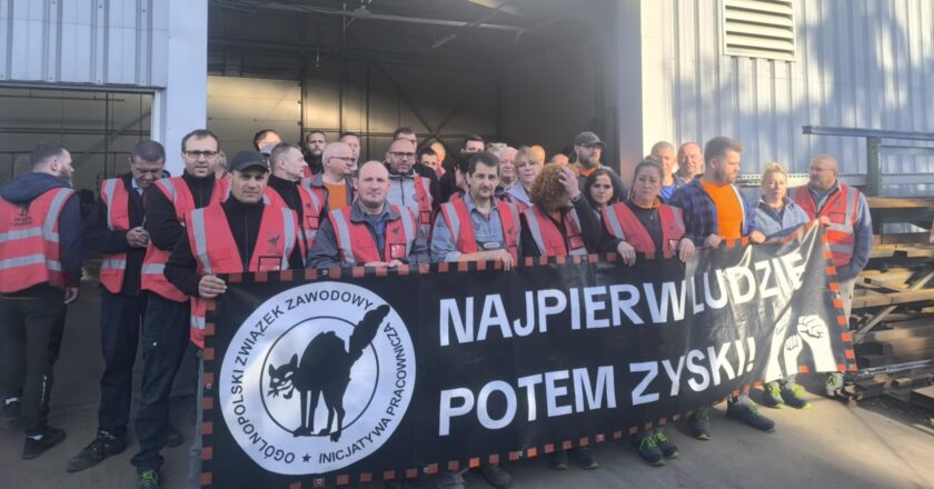 Strajk w gnieźnieńskim Jeremiasie. Fot. OZZ Inicjatywa Pracownicza Jeremias