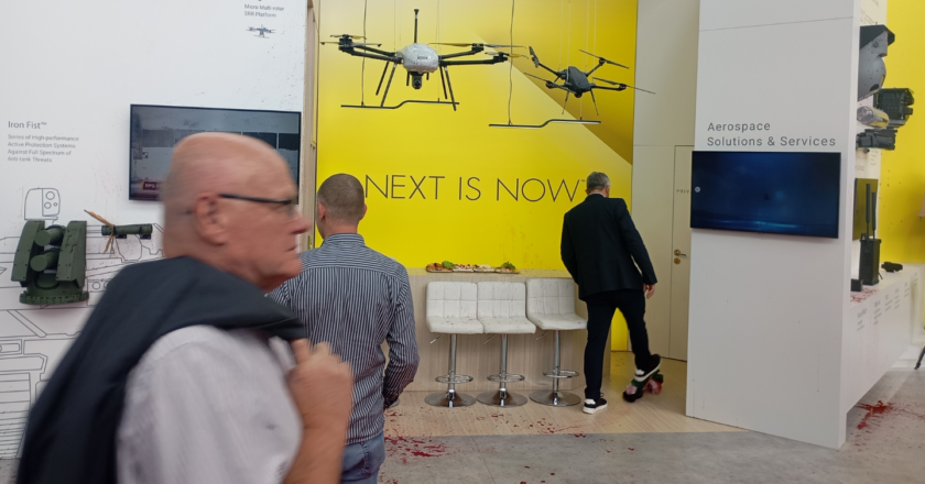 Akcja aktywistów na MSPO 2025 w Kielcach