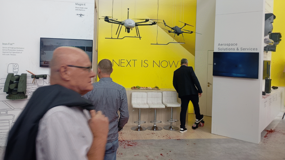 Akcja aktywistów na MSPO 2025 w Kielcach