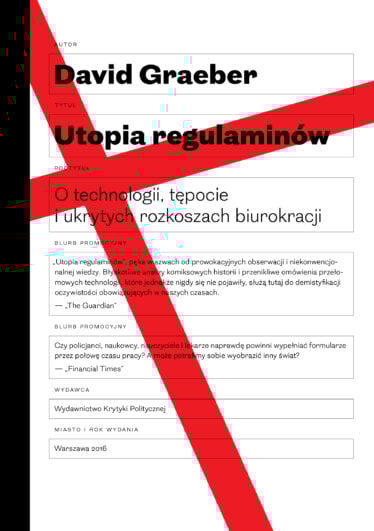 Okładka książki Utopia regulaminów David Graeber