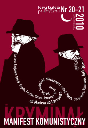 okładka pisma Krytyka Polityczna nr 20-21: Manifest komunistyczny i kryminał