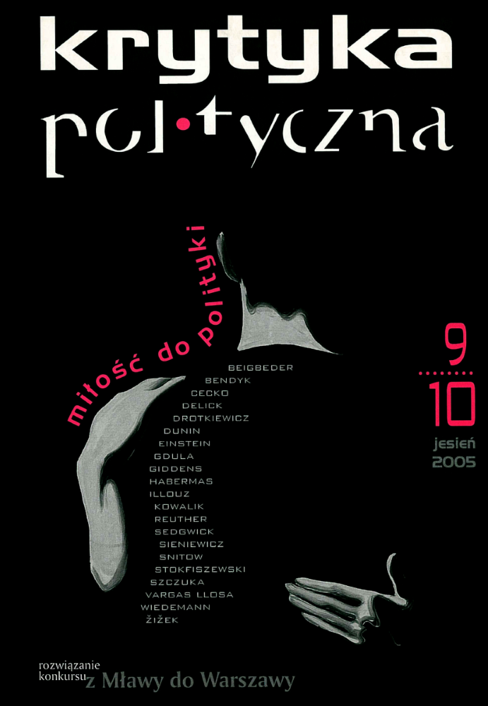 okładka pisma Krytyka Polityczna nr 9-10: Miłość do polityki