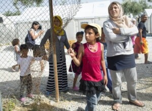 Uchodźcy w obozie Kara Tepe na wyspie Lesbos ,2016 r