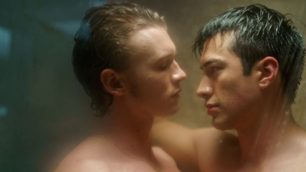 Connor Storrie i Hudson Williams w „Gorącej rywalizacji” Źródło: Warner Bros. Discovery Poland