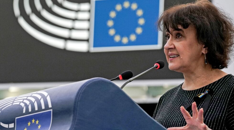 Oksana Zabużko w Parlamencie Europejskim w Światowy Dzień Kobiet 2022