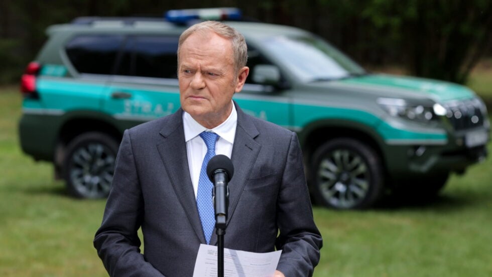 Donald Tusk w ośrodku szkoleniowym Straży Granicznej w Otwocku