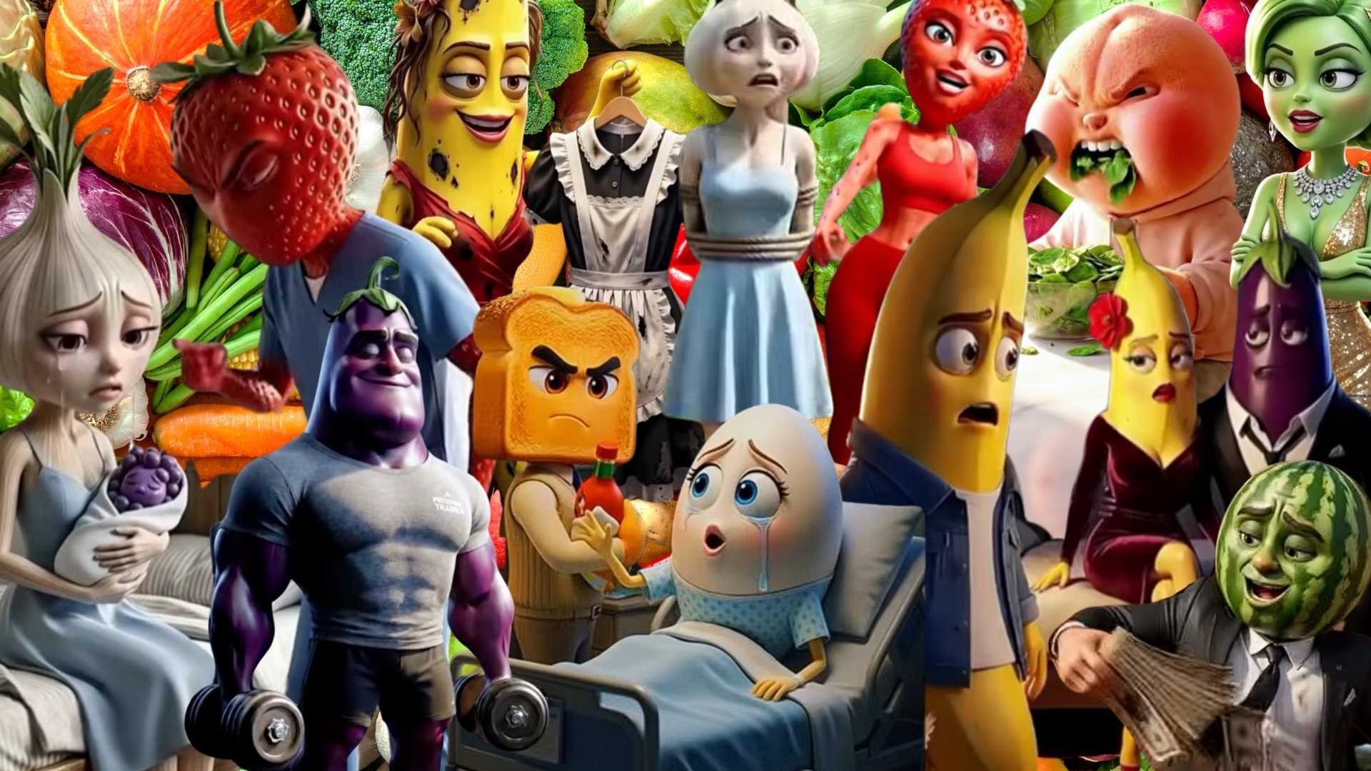 Kompilacja owoców i warzyw z serii "Fruit Love Island"