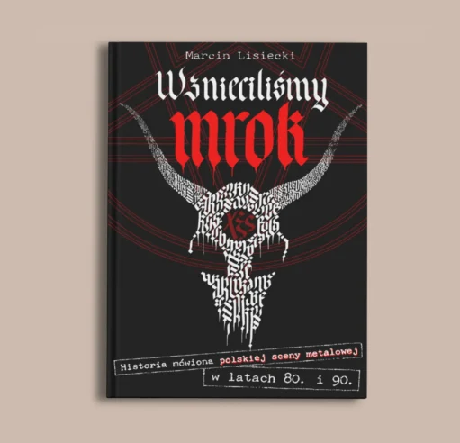 Book cover: black background with red gothic title ‘mrok’ and author ‘Marcin Lisiecki’ at the top.